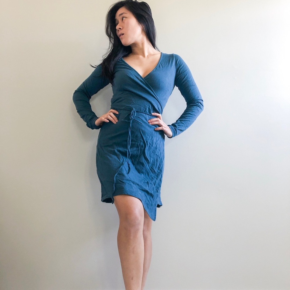 Majestic Filatures teal wrap dress size 2